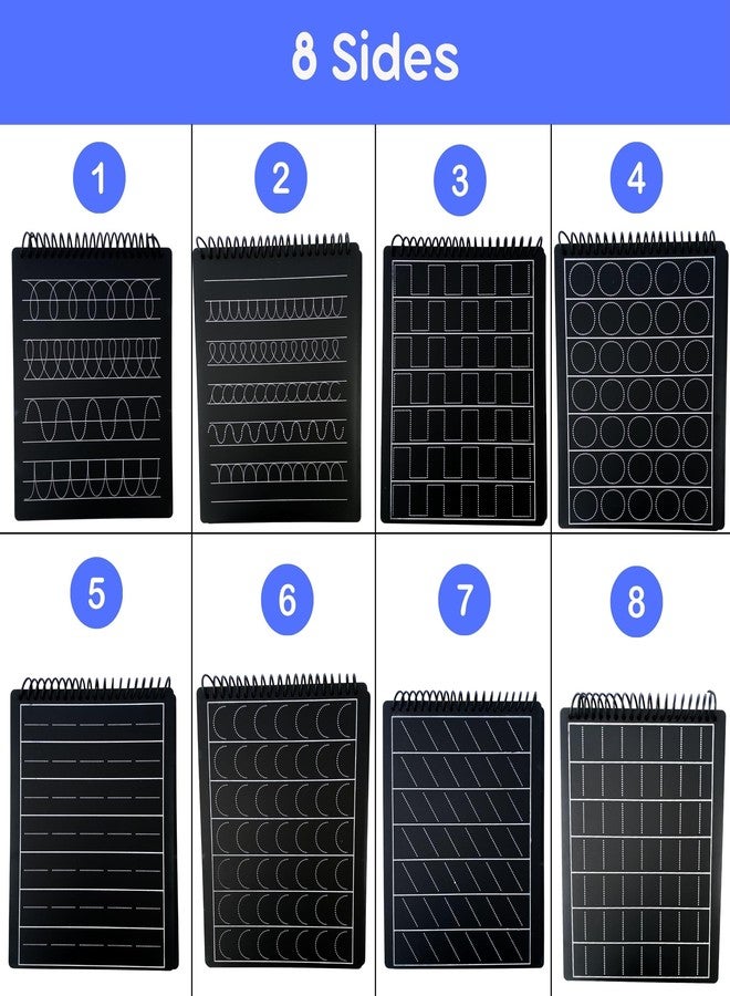 Berrybee لوحة ما قبل الكتابة 8 في 1 من بيري بي، مستوحاة من منهج مونتيسوري | تتبع الخطوط والمنحنيات والأنماط | تدريب على الكتابة اليدوية قابل لإعادة الاستخدام للأطفال من عمر 2 إلى 6 سنوات | تعليمية ومتينة - Image 5